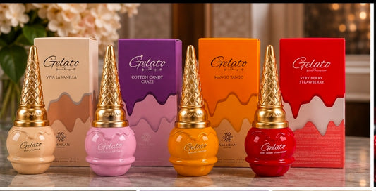 Gelato Collection by Amaran – 4 Perfumes Gift Set | Vanilla, Cotton Candy, Mango & Strawberry | 100ml Each